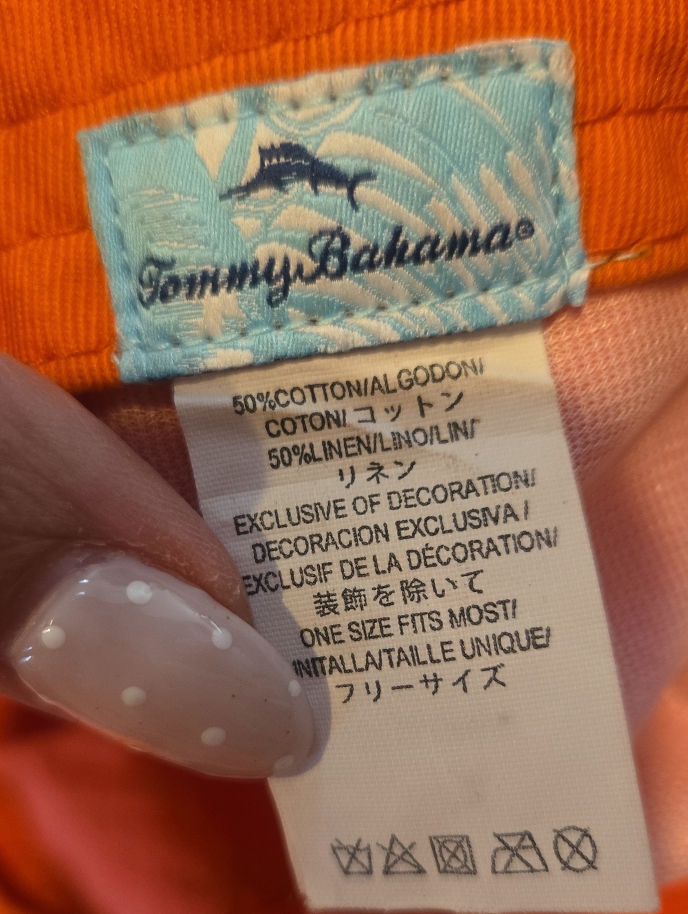 Tommy Bahama Orange Embroidered Pineapple Adjustable Hat - Picture 6 of 7